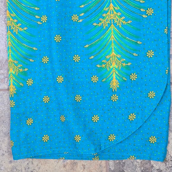 Earthbound Trading Size Small Turquoise Green Orange Sarong Florals Feathers NWT - Picture 2 of 9